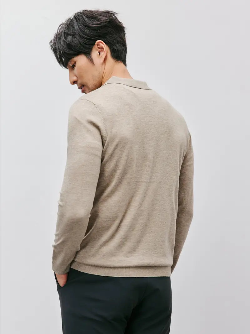 Men's Long Sleeve Polo Sweater