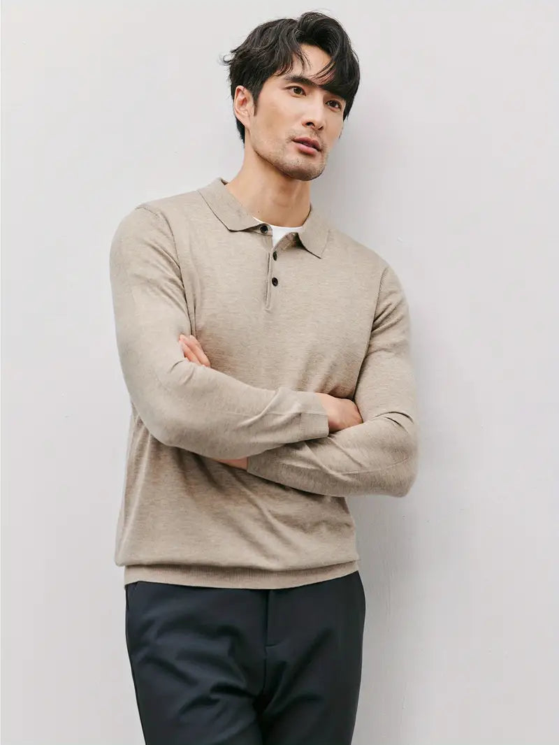 Men's Long Sleeve Polo Sweater